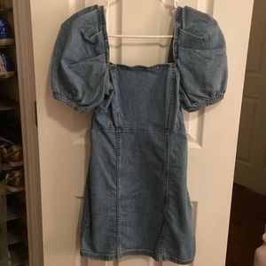 H&M denim puff sleeve dress size 36 EURO!